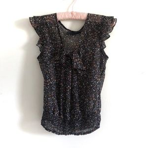 Zara Black Floral Blouse